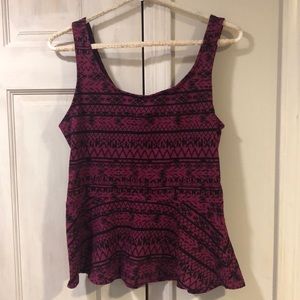 Peplum top with Aztec print